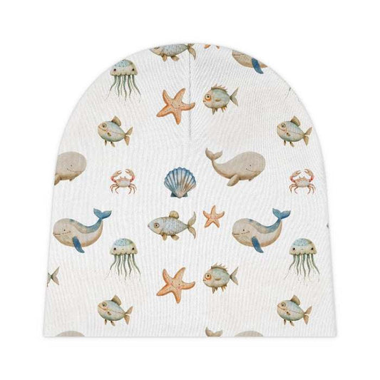 The Ocean Breeze Baby Beanie, a perfect blend of warmth, comfort, and adorable style for your little one during the cooler months. Crafted from 100% polyester, this 