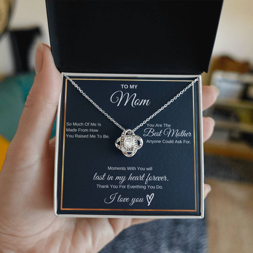 To My Mom Moments With You -Love Knot Necklace