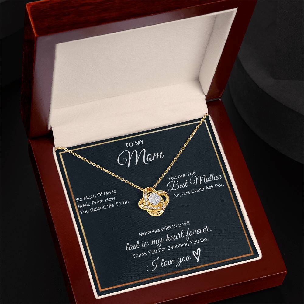 To My Mom Moments With You -Love Knot Necklace