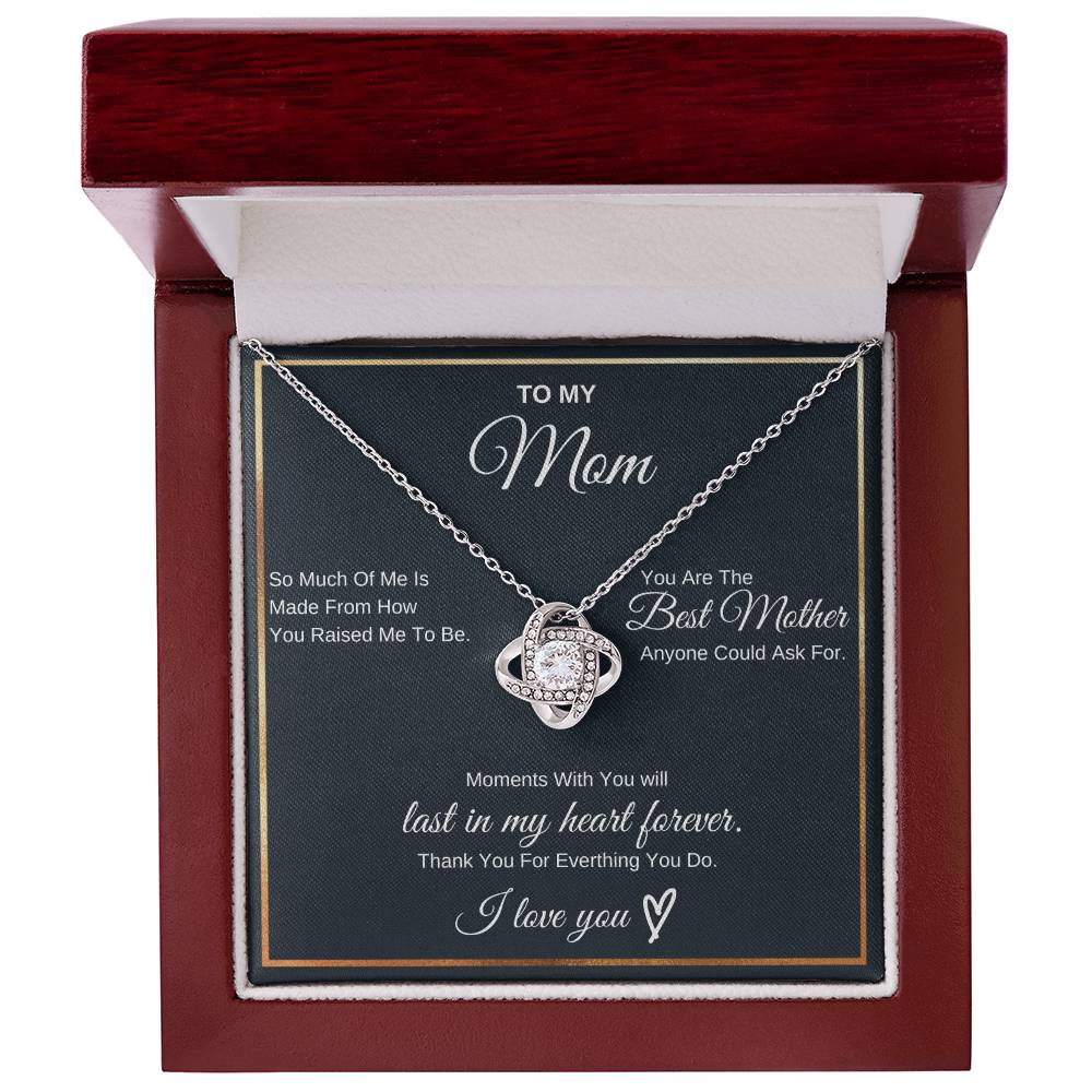 To My Mom Moments With You -Love Knot Necklace